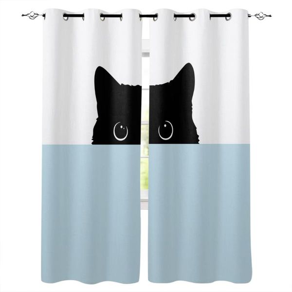 

curtain & drapes cute animal black cat art living room curtains kitchen decor window treatment ideas panels