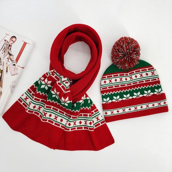 

hats, scarves & gloves sets knitted hat sling flanging cute parent-child children christmas scarf set., Blue;gray