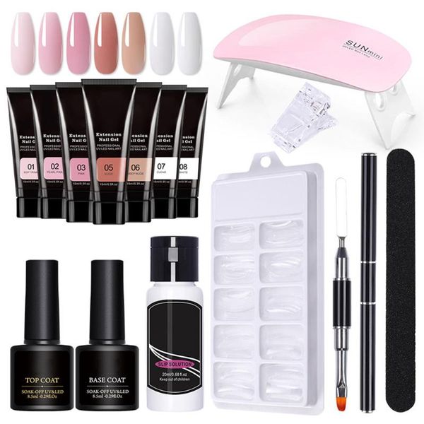 

nail art kits acrylic builder manicure set for uv gel kit brush soak off quick building finger extension camouflage