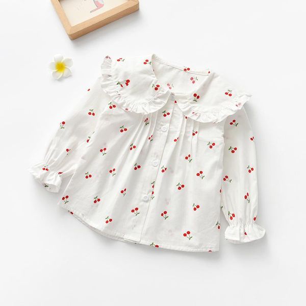 

shirts 2021 spring autumn baby girls blouse children clothes and blouses cotton white kids blusas infantil 18m to 7y, White;black