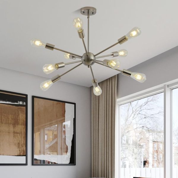 

sputnik chandeliers lighting flush mount light fixtures rustic bar lamps dining room modern decor brushed nickel gold black tube