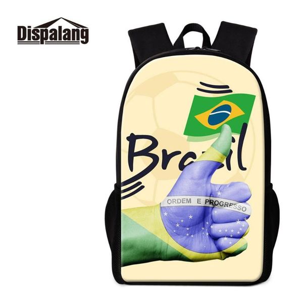 

backpack dispalang school bag for men women brazil football printing kids schoolbag travel shoulder rucksack