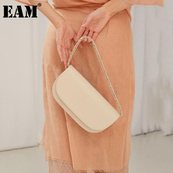 

cross body [eam] women small weave baguette pu leather flap personality all-match crossbody shoulder bag fashion tide 2021 18a0249