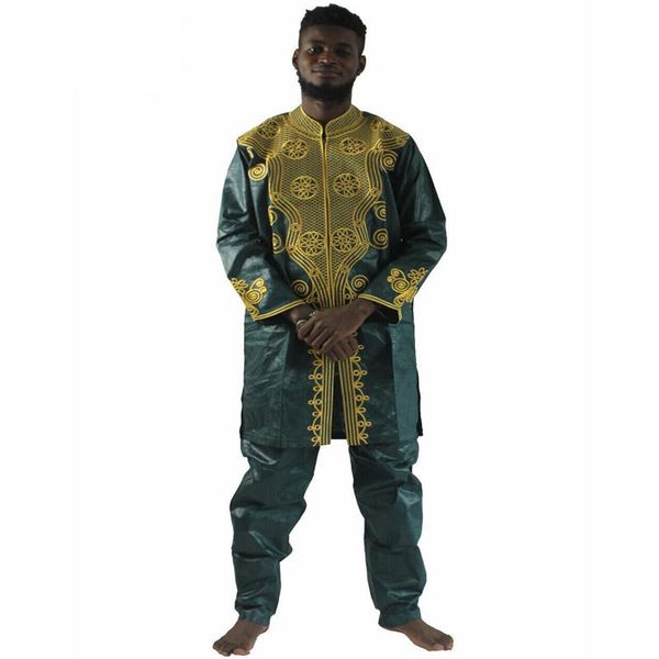 

2021mens pant set 2 pieces outfit suit african men clothes bazin african clothing for men 2021 dashiki shirt with trouser, Red