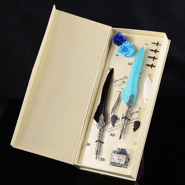 

quill pen, large size dip fountain european retro feather pen valentine's birthday gift pens