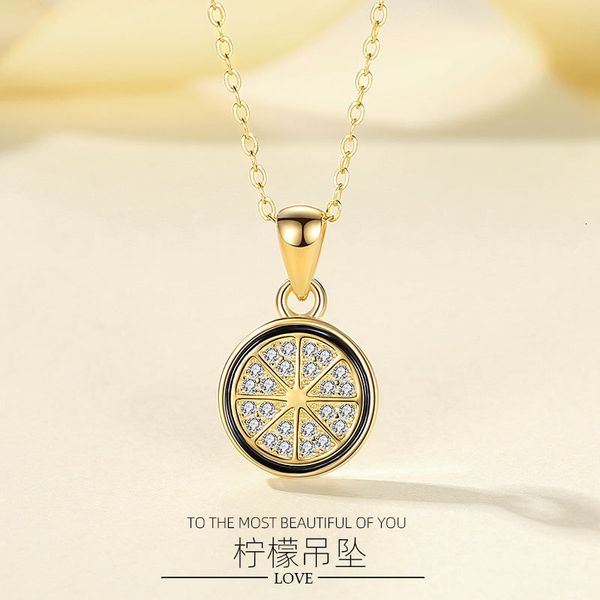 

jewelry highly quality women party wedding lovers gifts925 sterling silver lemon pendant clavicle chain small fresh necklace lovely summer p