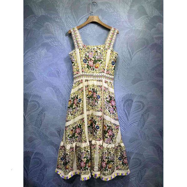 

dress seqinyy midi ed in flowers from vintage printing luxury beading borla female fashion design track 2021 to line, Black;gray