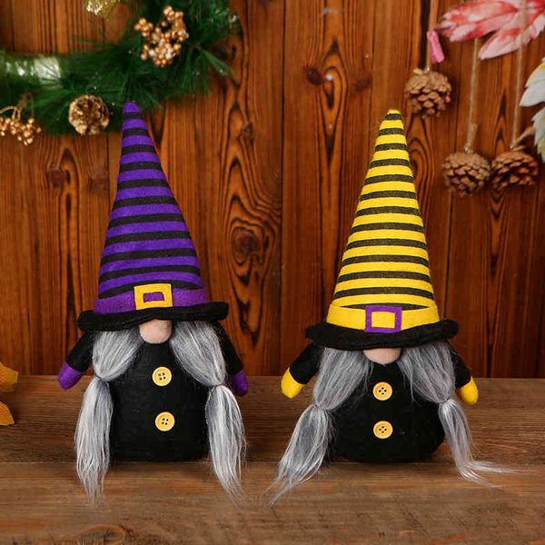 

christmas halloween doll ghost festival pointed hat striped black witch deskscene window decoration