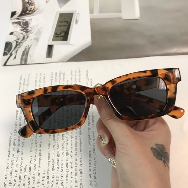 

1pcs new rectangle vintage sunglasses 2021 fashion design retro sunglasses women's glasses cat eye casual glasses glasses wholesale, Silver
