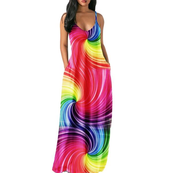 

casual dresses hillsionly plus size women's gradient u-neck sleeveless summer spaghetti strap dress pure long silk for women 2021, Black;gray