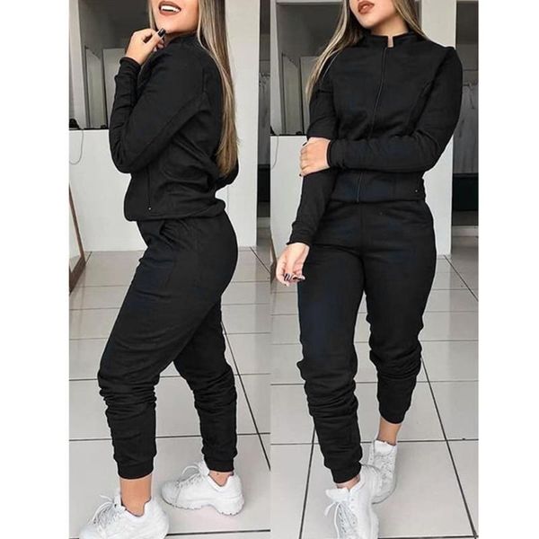 

women's tracksuits women 2 pcs tracksuit sports long sleeve sweatshirts thin fleece joggers suits running set workout gym spring sports, Gray