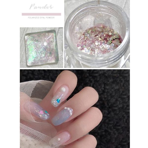 

nail glitter 3 colors/set nails accesorios ice crystal phantom flash polarized opal powder decoration supplies for professionals, Silver;gold