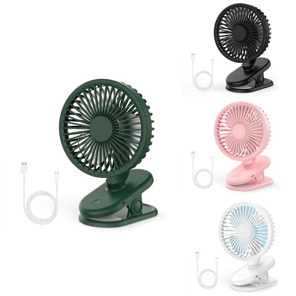 

electric fans ultra quiet stroller fan clip-on rechargeable battery or usb operated, small desk with 3 adjustable speeds