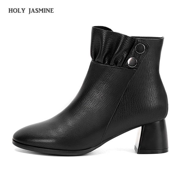 

boots women 2021 autumn high heels ankle shoes size 34-40 winter black fashion