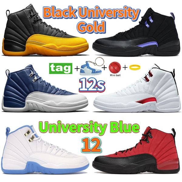 

mens 12s jumpman 12 basketball shoes playoffs twist black university gold dark concord reverse flu game reverse taxi fiba bordeaux indigo me