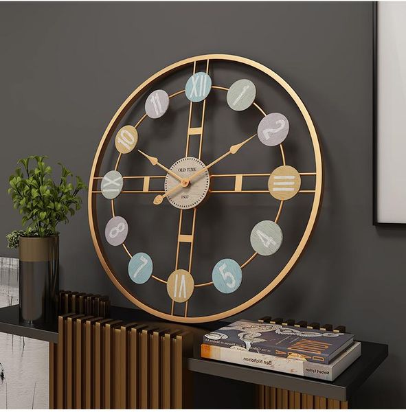 

80cm silent simple clock modern craft iron living room decoration creative wall clocks