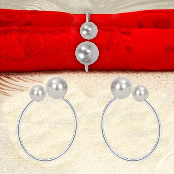 

pearl napkin rings set of 8 gold holder table buckles for dining setting wedding party