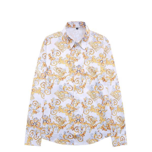 

2021 luxury designer fashion men's shirts long sleeve business casual brand spring slim shirt -3xl#0188, White;black