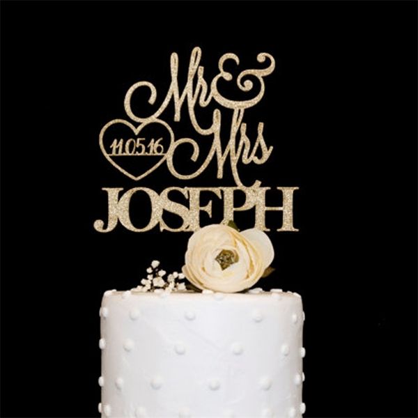 Topper de bolo de casamento acrílico de madeira personalizado com data do amor do bolo de casamento personalizado com o sobrenome o topper do bolo de casamento 210925