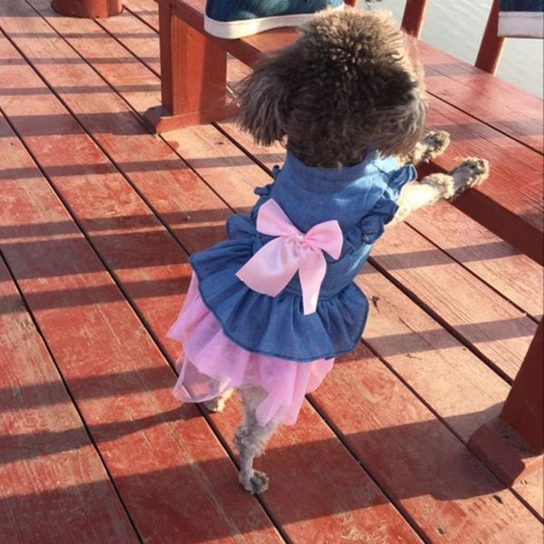 

cat costumes fashion pet spring and summer breathable elegant princess skirt cute sweet dog dresses withbowknot various yards #t2p