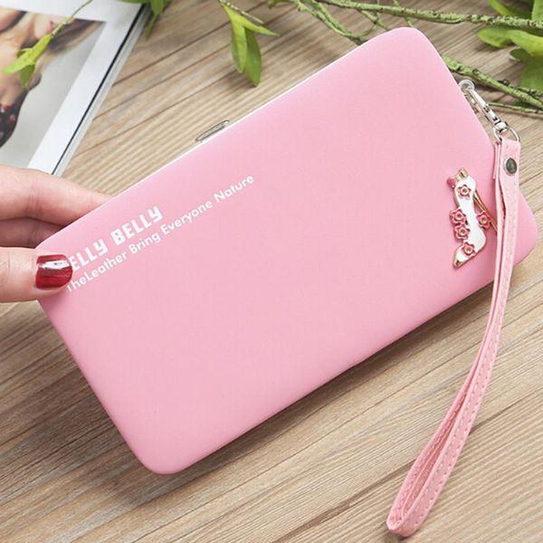 

wallets wrist band women long clutch wallet large capacity female purse lady purses phone pocket card holder, Red;black