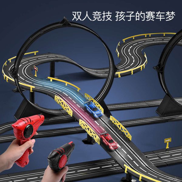 

electric/rc car tiktok double rail track toy children electric remote car racing 4 year old 6 boys