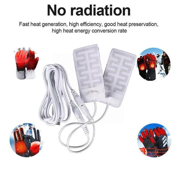 

ski gloves 5*9cm 3.7v-5v electric usb heater heated carbon arrival cloth pad fiber v3w6