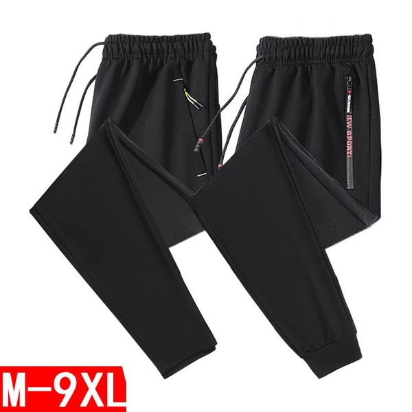 

running pants men sport loose waist full trousers super large fashion casual gym elastic size 5xl 6xl 7xl 8xl 9xl, Black;blue