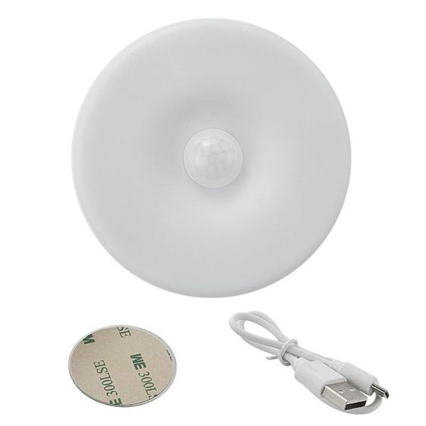

night light smart motion sensor led lamp 400mah usb charging under cabinet lights for wardrobe stair hallways lighting