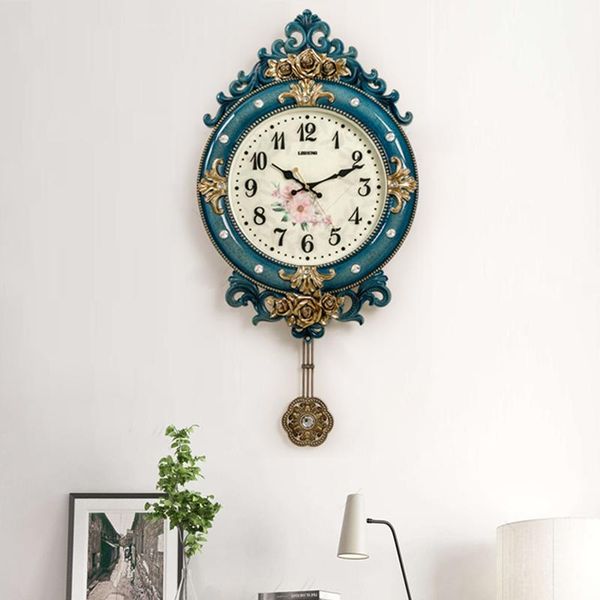 

wall clocks european countryside creative quartz clock living room mute modern minimalist household crackle glass