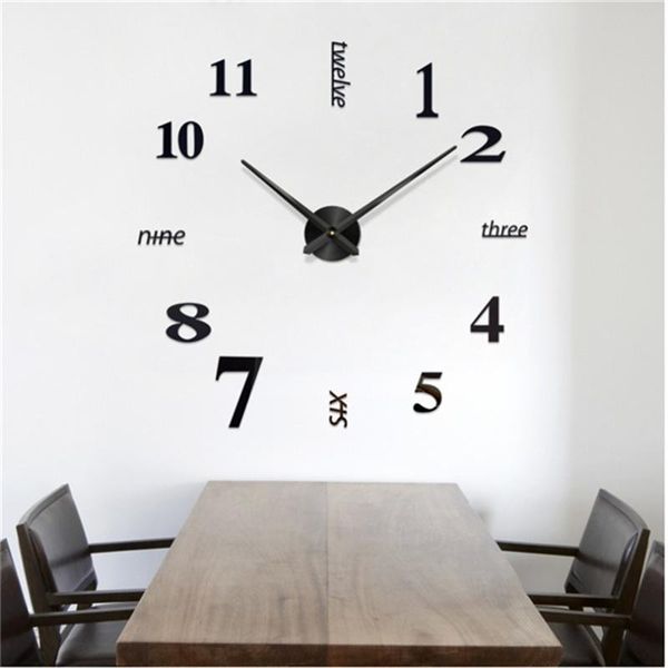 

wall clocks oversized 100cm large art design 3d diy eva hanging clock mirror decoration