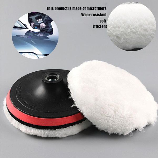 

universal polisher buffer kit soft wool bonnet pad white car body polishing discs accessories goods sponge