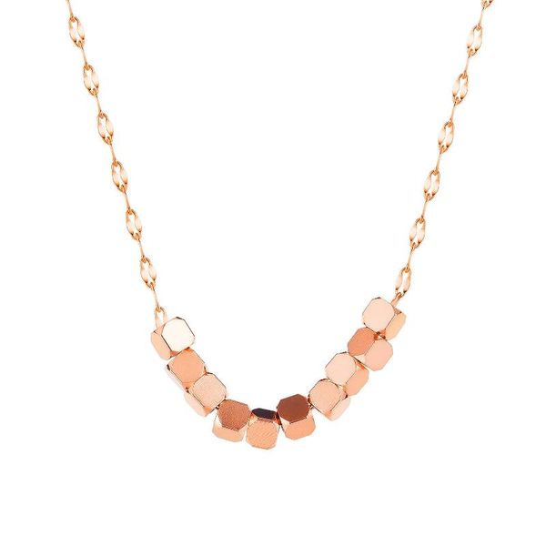 

chains rose gold geometric square cube necklaces for woman girl sister anniversary festival party jewelry, Silver