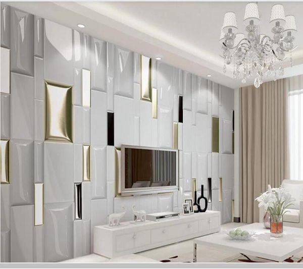 

wallpapers papel de parede 3d stereo modern fashion golden checkered geometric soft pack wallpaper,living room bedroom tv bathroom mural