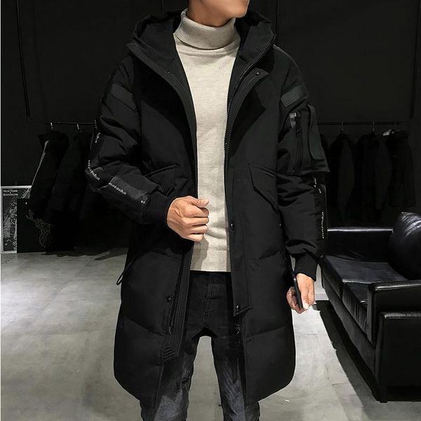 

men's down & parkas 2021 winter jacket stylish male coat thick warm man clothing brand apparel parka, Black