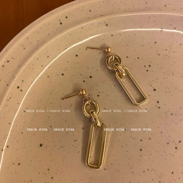 

spring high-grade metal earrings temperament combination simple women