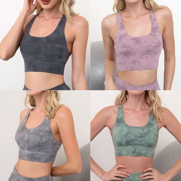 

yoga outfit training bra high impact support sport underwear gym workout tie-dye women fitness crop top
