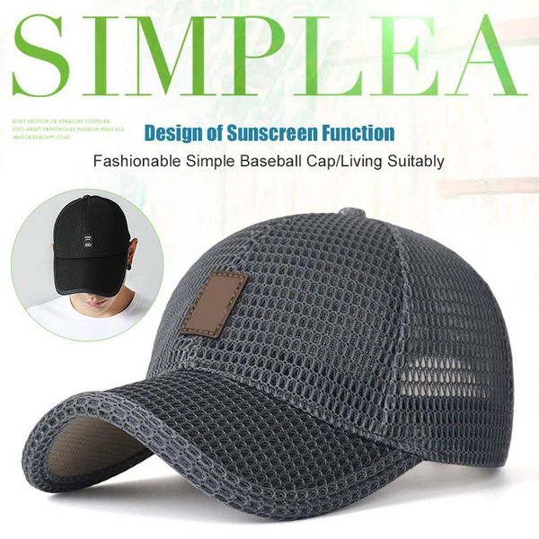 

men summer mesh sport baseball cap hat outdoor visor sun protection psen999 hats, Black;white