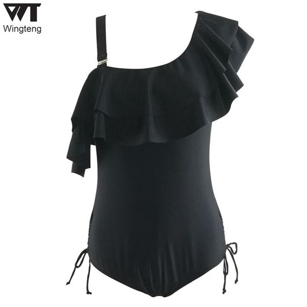 

one-piece suits swimwear female one piece swimsuit lotus leaf bikini set ladies plus size beach wear bathing suit women badpakken vrouwen
