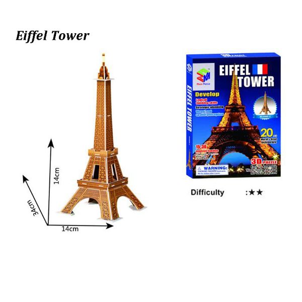 

3D Three-dimensional Famous Building Model Toys Puzzles Kids DIY World Famous Tower Bridge House Jigsaw Educational Toy Gift ZXH