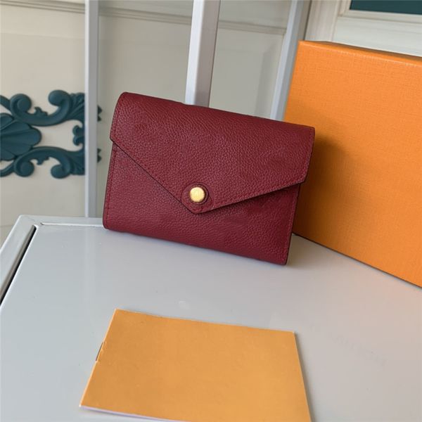 

luxurys designers wallets purse bag fashion short victorine wallet embossed monograms empreinte classic pallas card holder zippy coin purses, Brown;gray