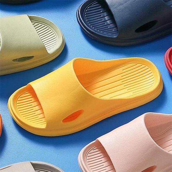 

slippers thick platform women summer eva soft sole slide beach sandals leisure mens bathroom shoes ladies anti-slip, Black