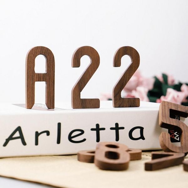 

novelty items 10 pcs/lot arabic numerals kit nordic style black walnut wood number model decoration diy combination home wall door ornament