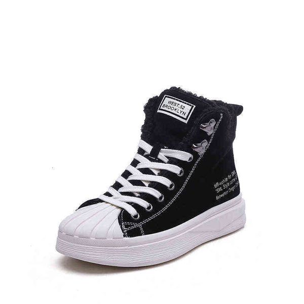 

2021 autumn leather cotton shoes women's psh sports casual korean version shell head student board trend, Black
