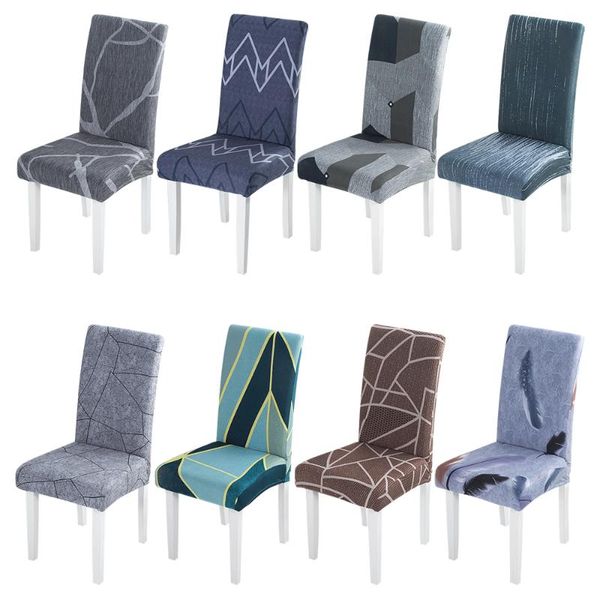 

chair covers elastic stretch cover printing dining slipcover modern anti-dirty removable seat case home furniture decor