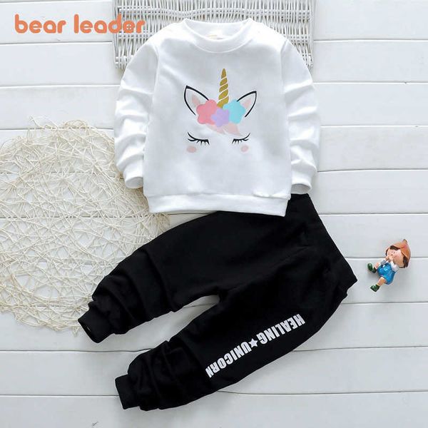 Bear Leader Autunno Bambini Abbigliamento Abbigliamento Ragazzi Ragazze Vestiti Unicorno Sweater Suit Giacca da bambino Pantaloni 2pcs Set Toddler Bambini TrackSuits 210708