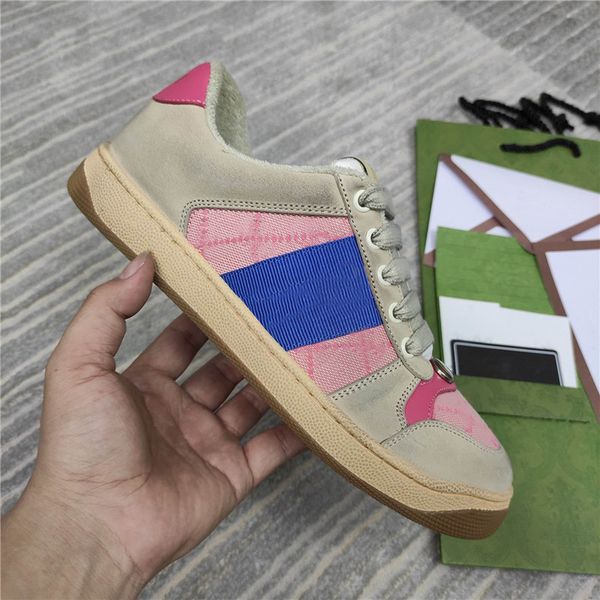 

designer luxury casual shoes low-cut canvas screener dirt processing sneakers with original box, Black