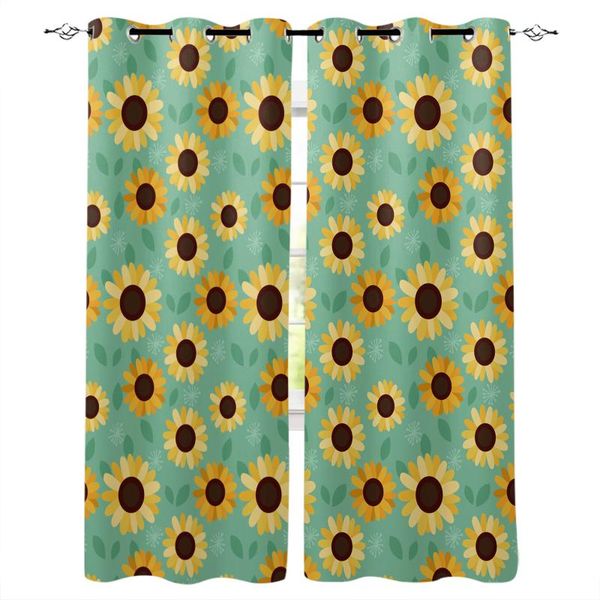 

sunflower pattern window curtains home decor living room curtain kitchen draperies for bedroom & drapes