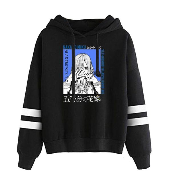 

men's hoodies & sweatshirts the quintessential quintuplets harajuku cartoon men women sweatshirt kawaii cute girls hoody autumn, Black
