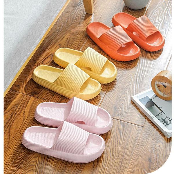 

summer beach eva soft sole slide sandals women thick platform slippers leisure men ladies indoor bathroom anti-slip shoes 0227c, Black